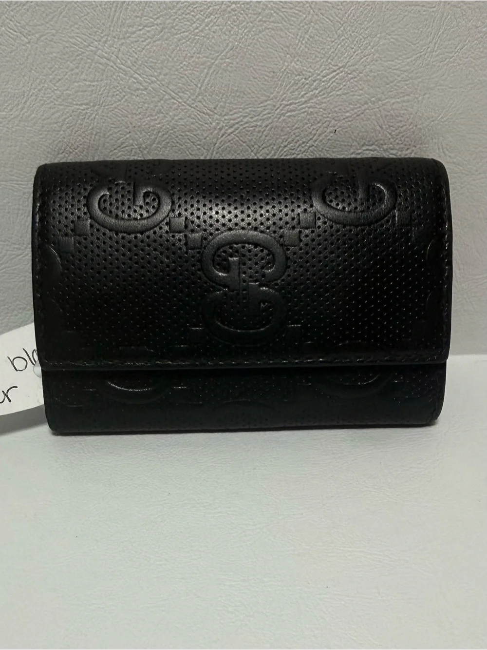 Gucci Black Perforated GG Embossed Key & Card Holder
